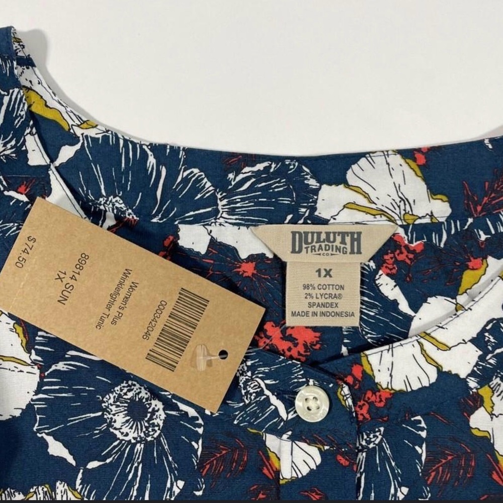Duluth Wrinklefighter Floral Button Shirt Womens Plus Size 1X NWT - Picture 8 of 8